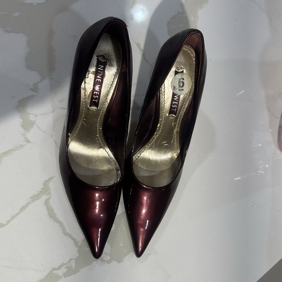 Nine West Red Stiletto Heels with Glossy Finish - Picture 6 of 7